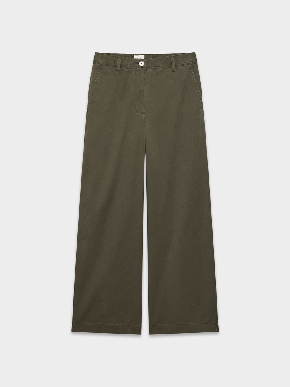 ARITZIA WILFRED CHINO RELAXED HI-RISE WIDE PANT In washed dark olive - Picture 5 of 12